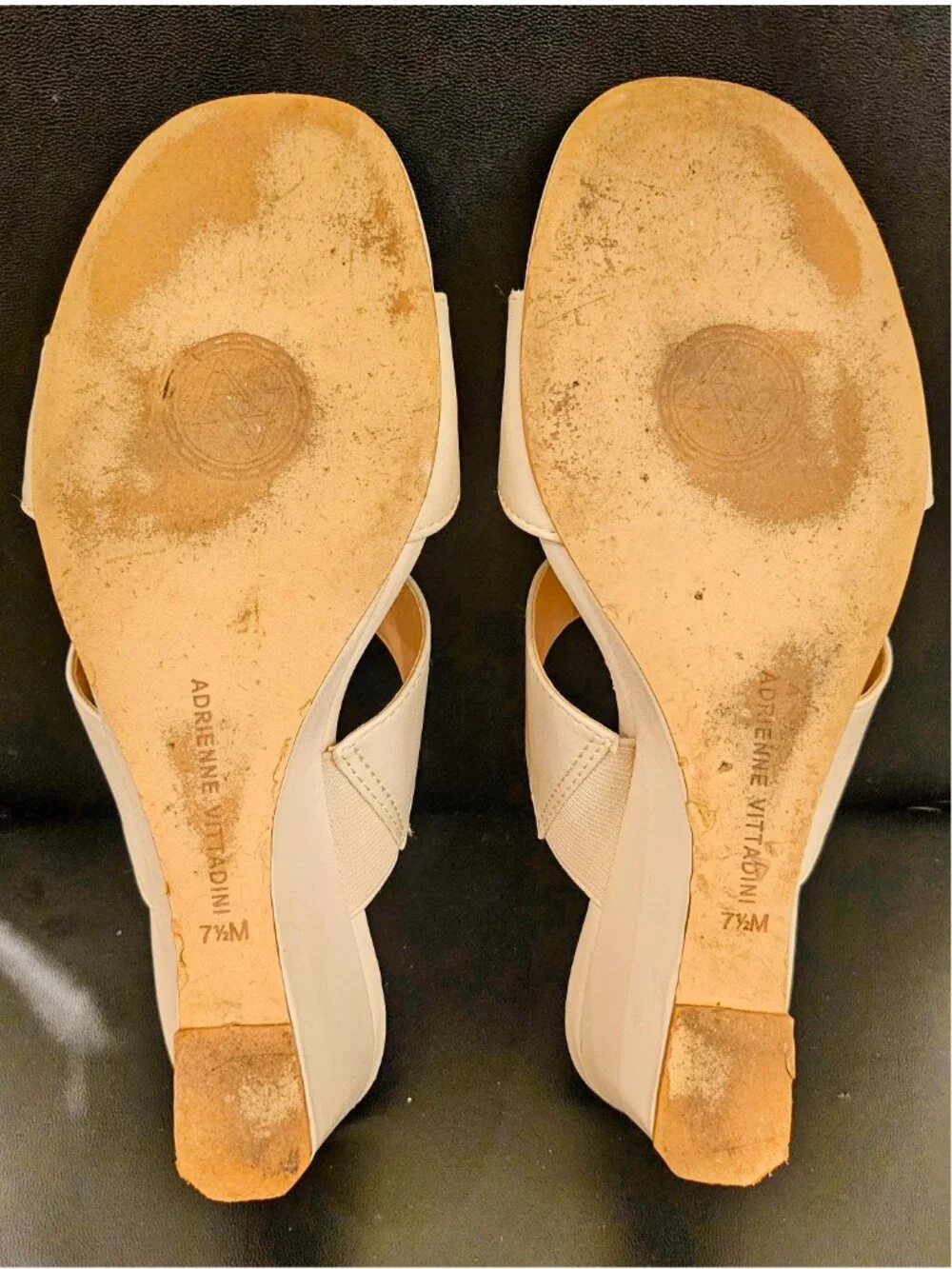 Adrienne Vittadinia Aiden Wedge Sandals in Light Tan